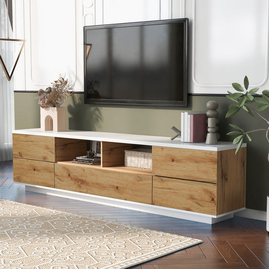 Modern TV Stand For TVs Up To 80'' , Media Console With Multi-Functional Storage, Entertainment Center With Door Rebound Device, TV Cabinet For Living Room,Bedroom