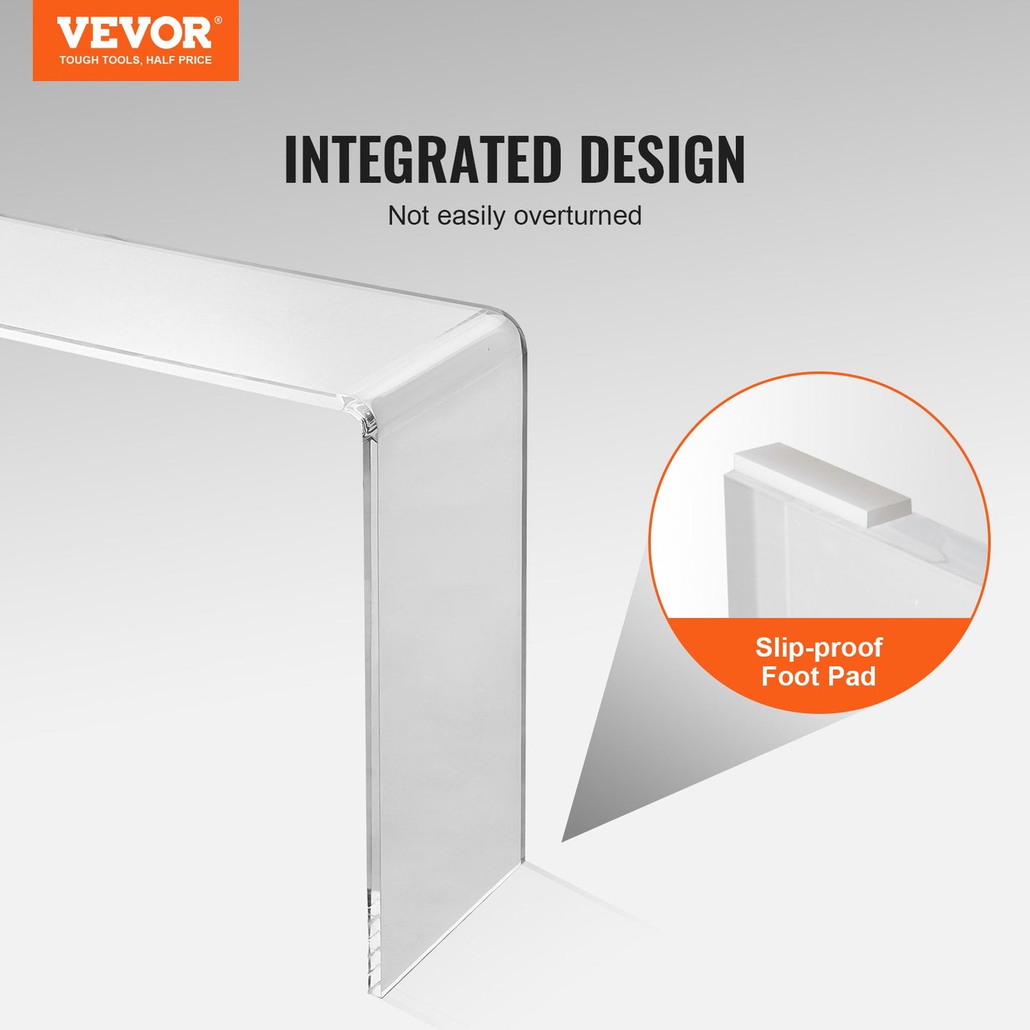 Acrylic Console Table, Clear Acrylic End Table, Transparent Acrylic Side Table 37.95x15x29.13 Inch, For Foyer, Living Room, Dining Room