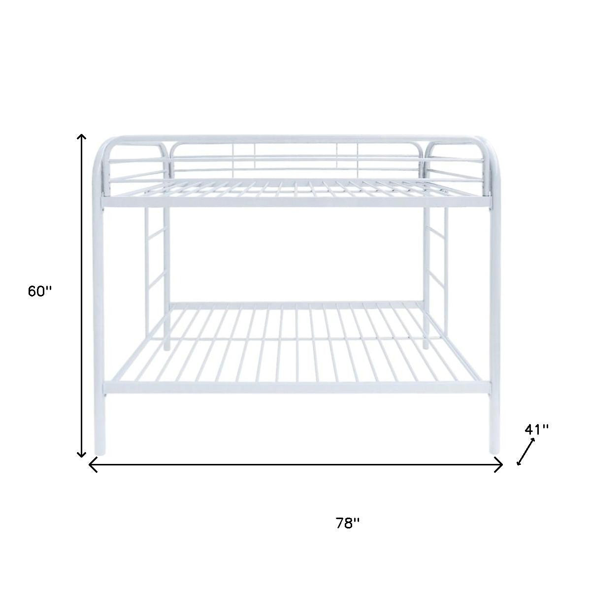 White Twin Over Twin Metal Bunk Bed