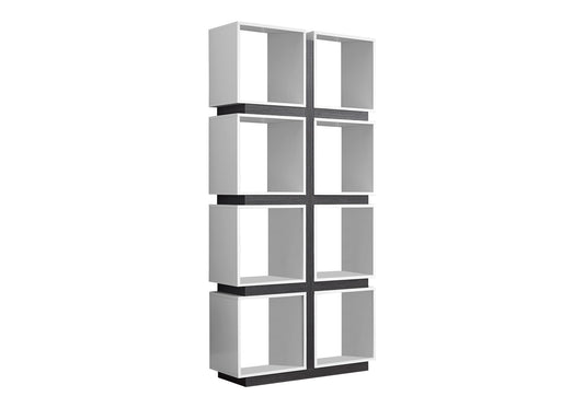 71" White Wood Eight Tier Cube Bookcase