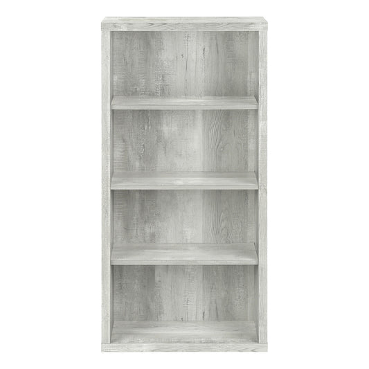 48" Gray Wood Four Tier Bookcase