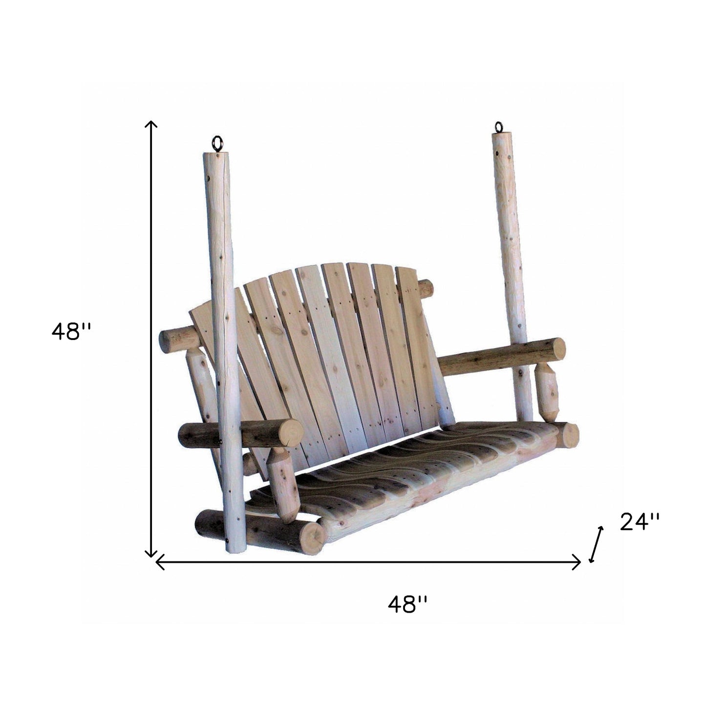 48" X 24" X 48" Natural Wood Porch Swing