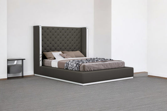 75 X 91 X 60 Dark Grey Queen Bed
