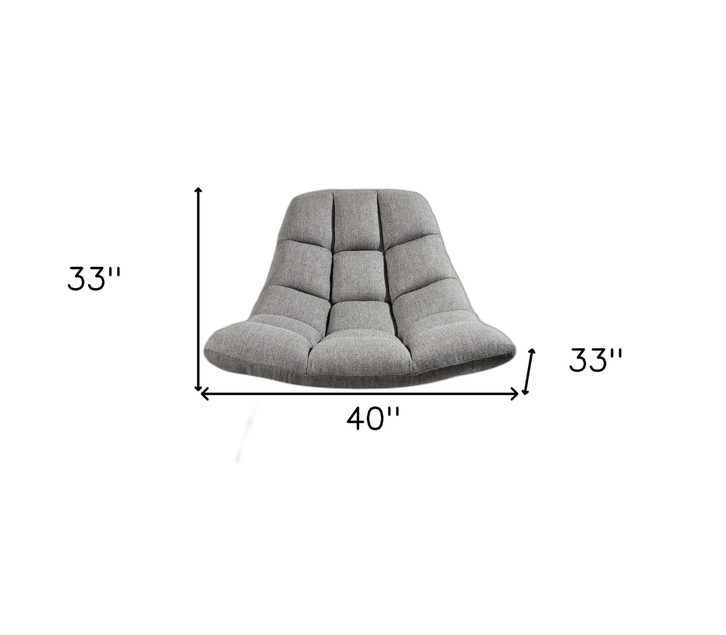 40" Gray and Silver Upholstered Tufted Butterfly Chair