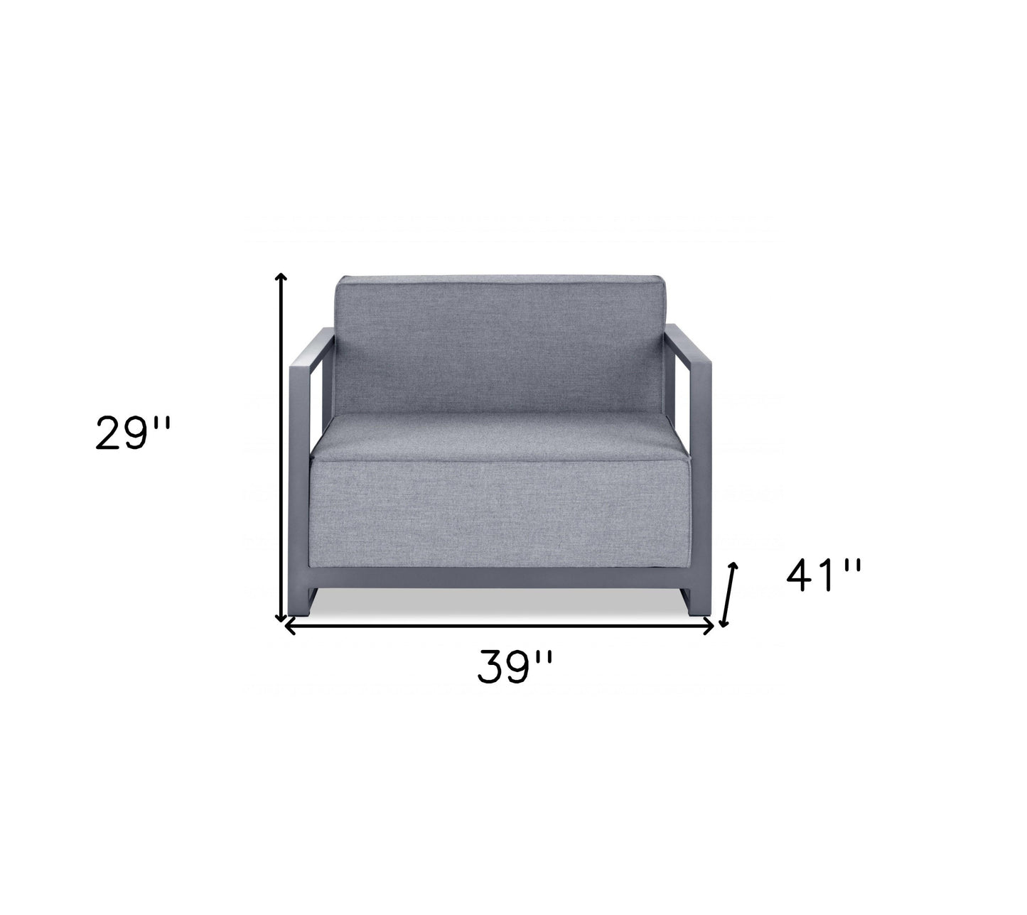 39" Gray Fabric Arm Chair