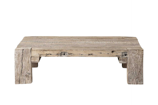 48" Natural Wood Distressed Coffee Table