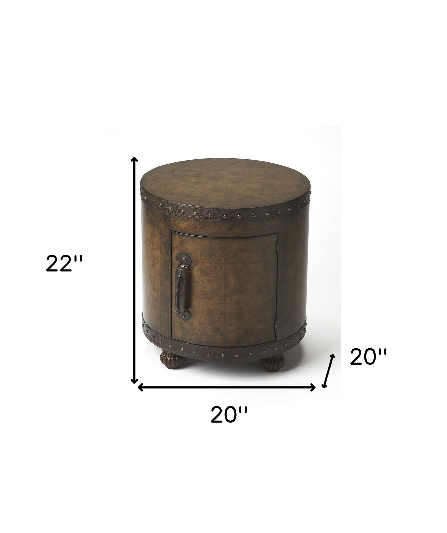 20" Brown Wood Round Coffee Table