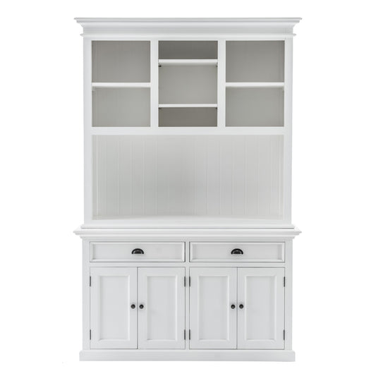White Solid Wood Adjustable Two Tier Bookcase