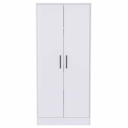 71" White Wood Two Door Single Drawer Combo Dresser