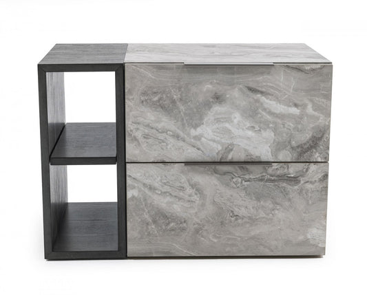18" Wood Two Drawer Nightstand