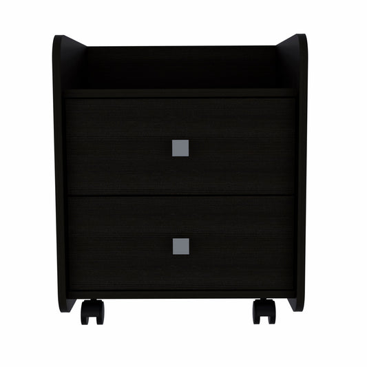 22" Wood Two Drawer Nightstand