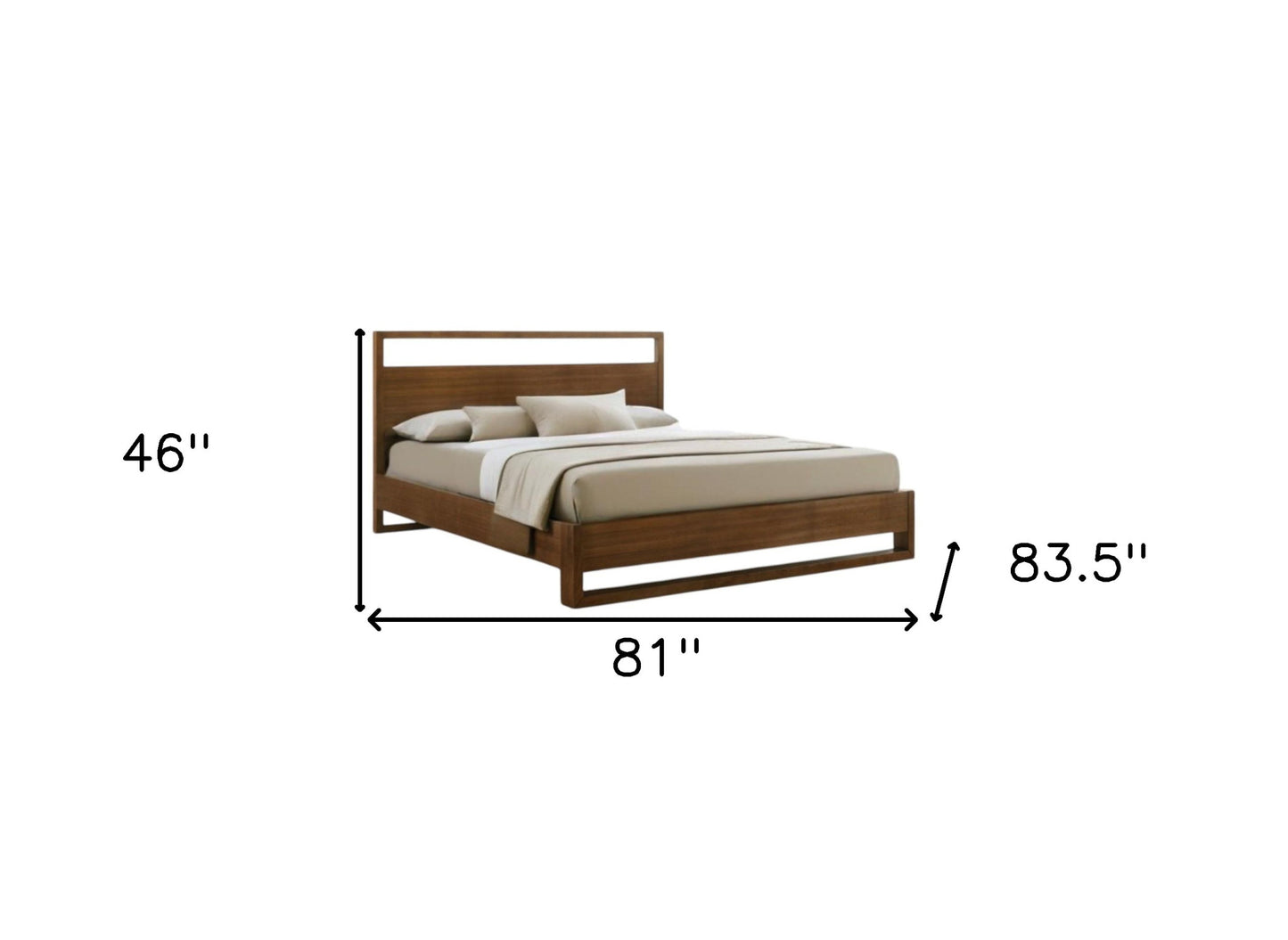 Brown Wood King Bed Frame