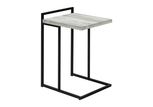 27" Gray and Black Distressed Reclaimed Wood and Metal End Table