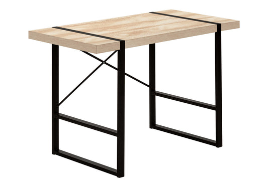 49" Natural and Black Computer Desk