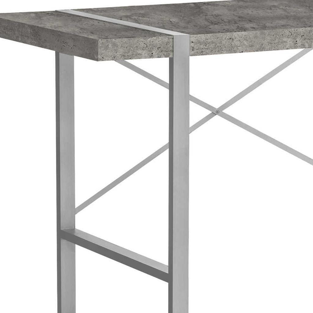 49" Gray and Silver Computer Desk