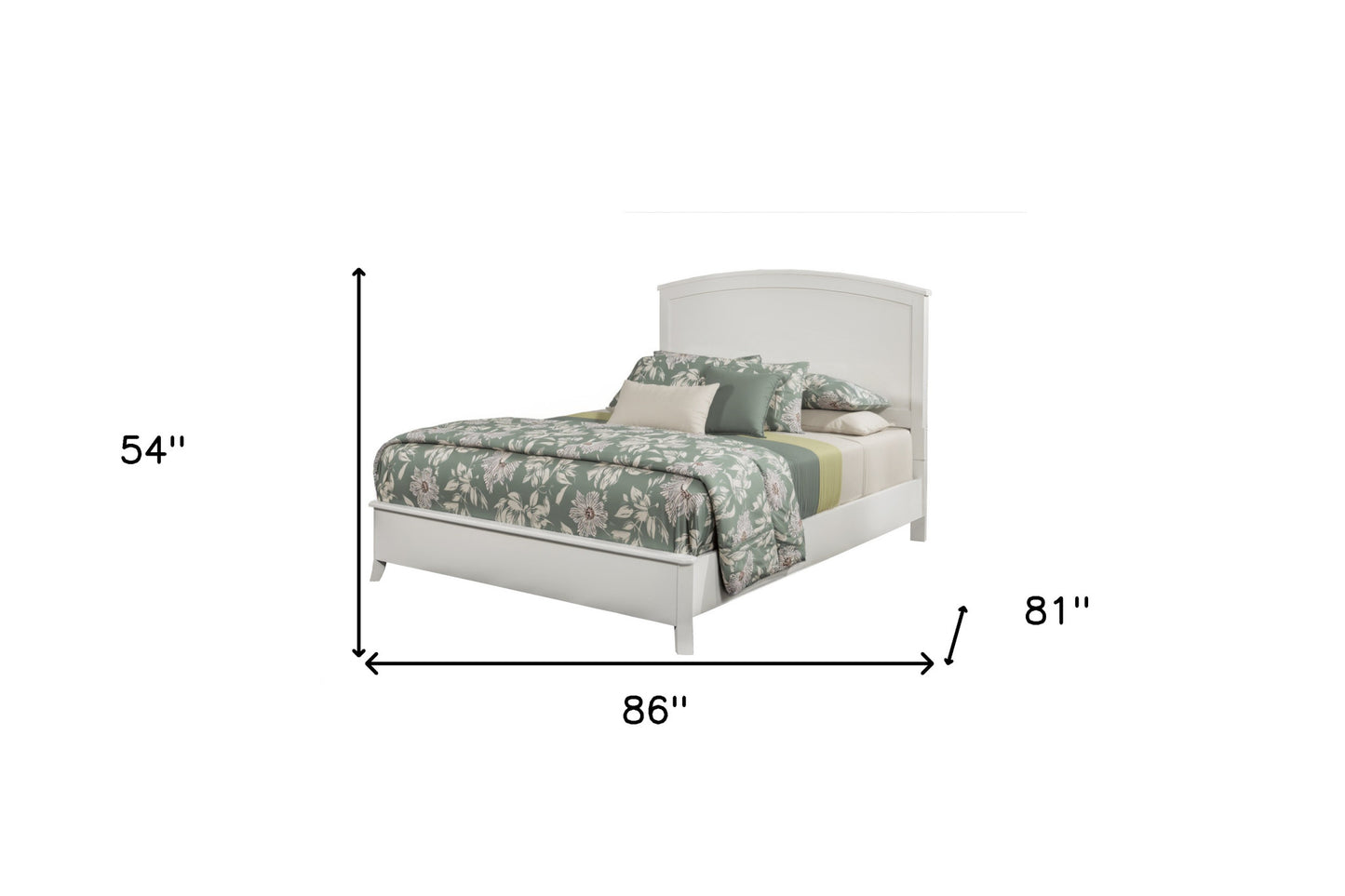 White Solid Wood King Bed Frame