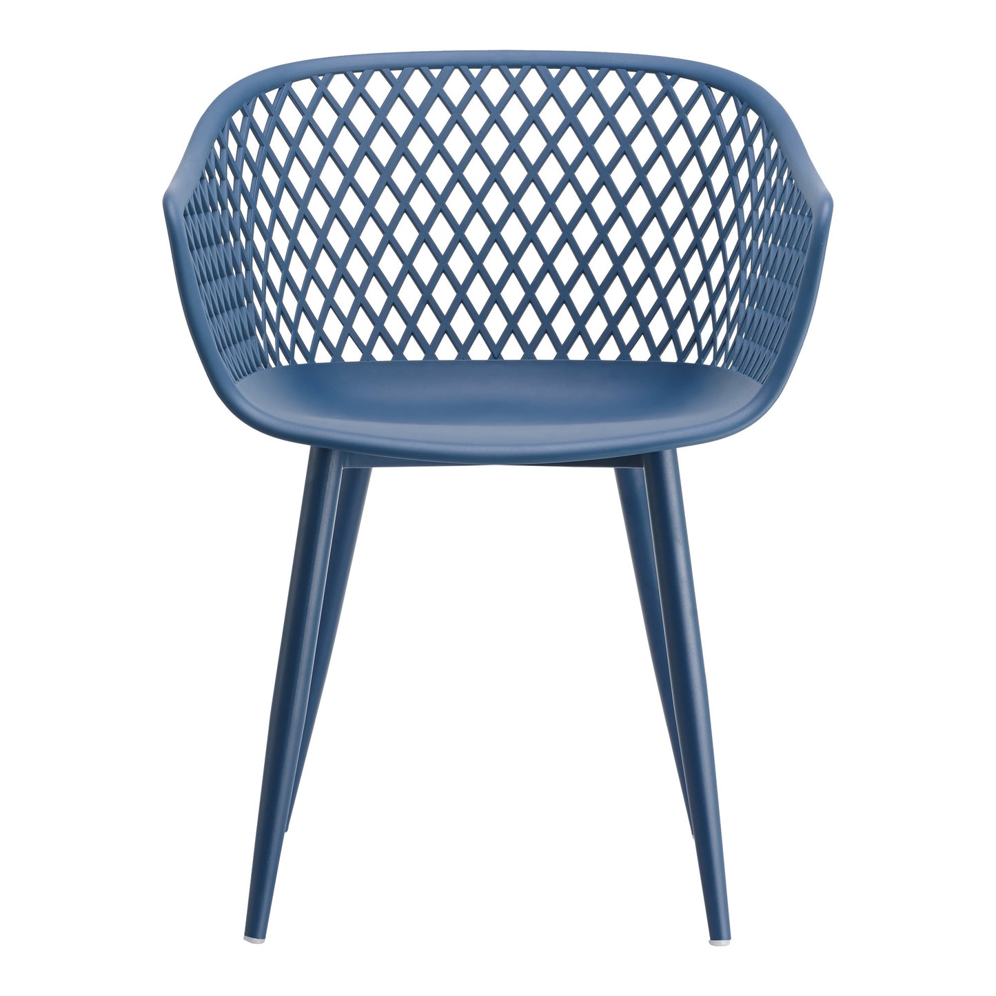 Set of Two Blue Heavy Duty Plastic Dining Arm Chairs