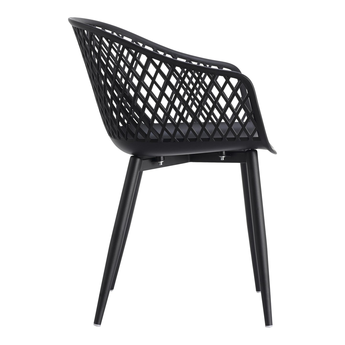 Set of Two Black Heavy Duty Plastic Dining Arm Chairs