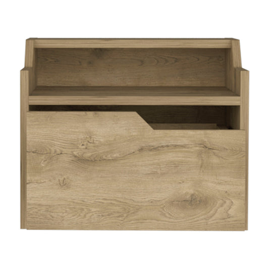 13" Beige Wood One Drawer Floating Nightstand