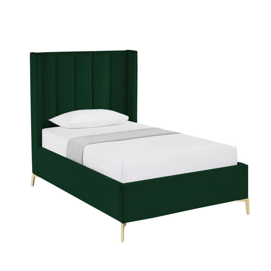 Green Velvet Upholstered Full Bed Frame