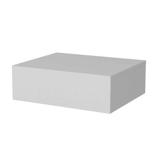 5" White Wood One Drawer Floating Nightstand