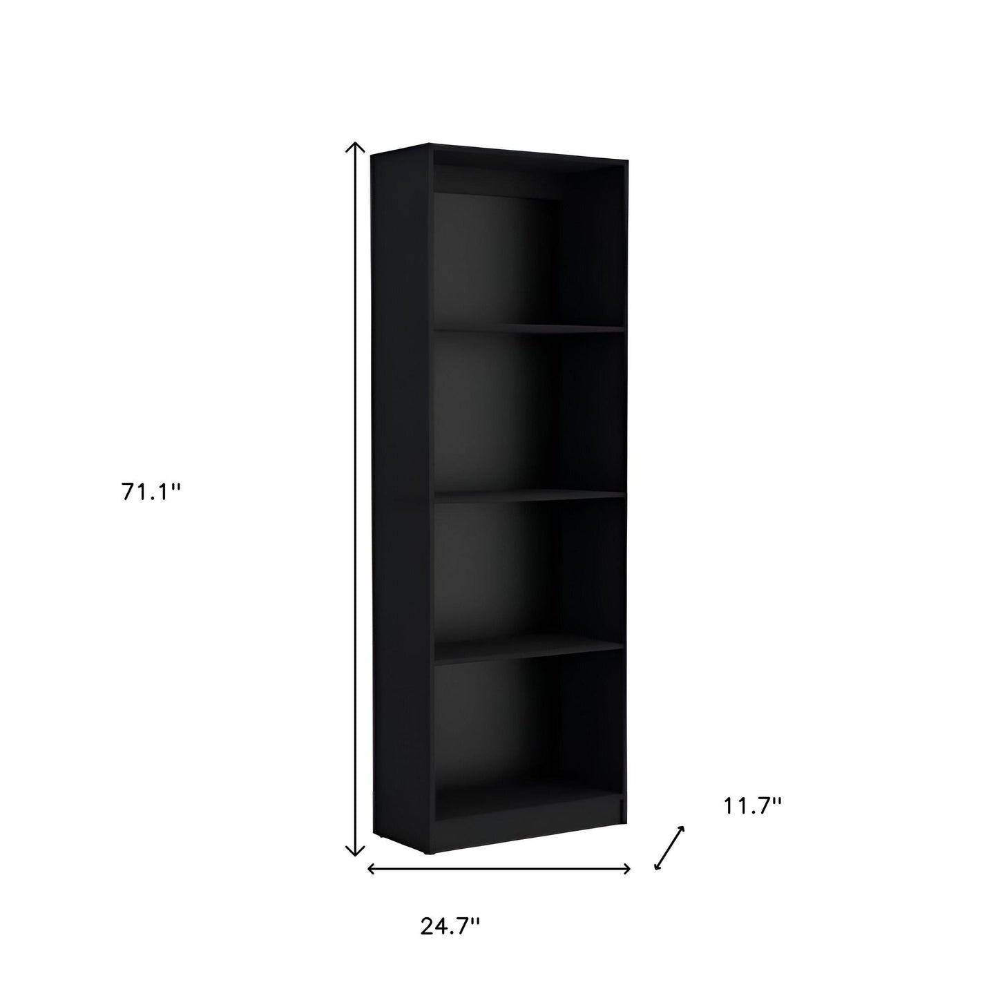 Set of Two Black Wood Multi Tier Bookcases