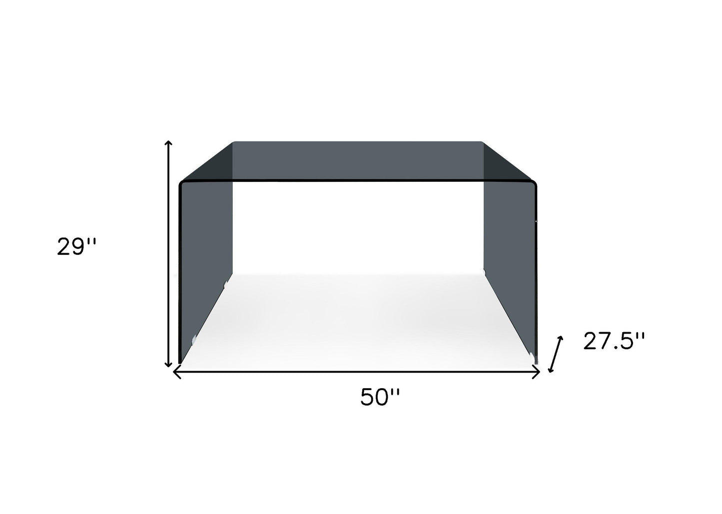 50" Gray Glass U Shape Computer Desk