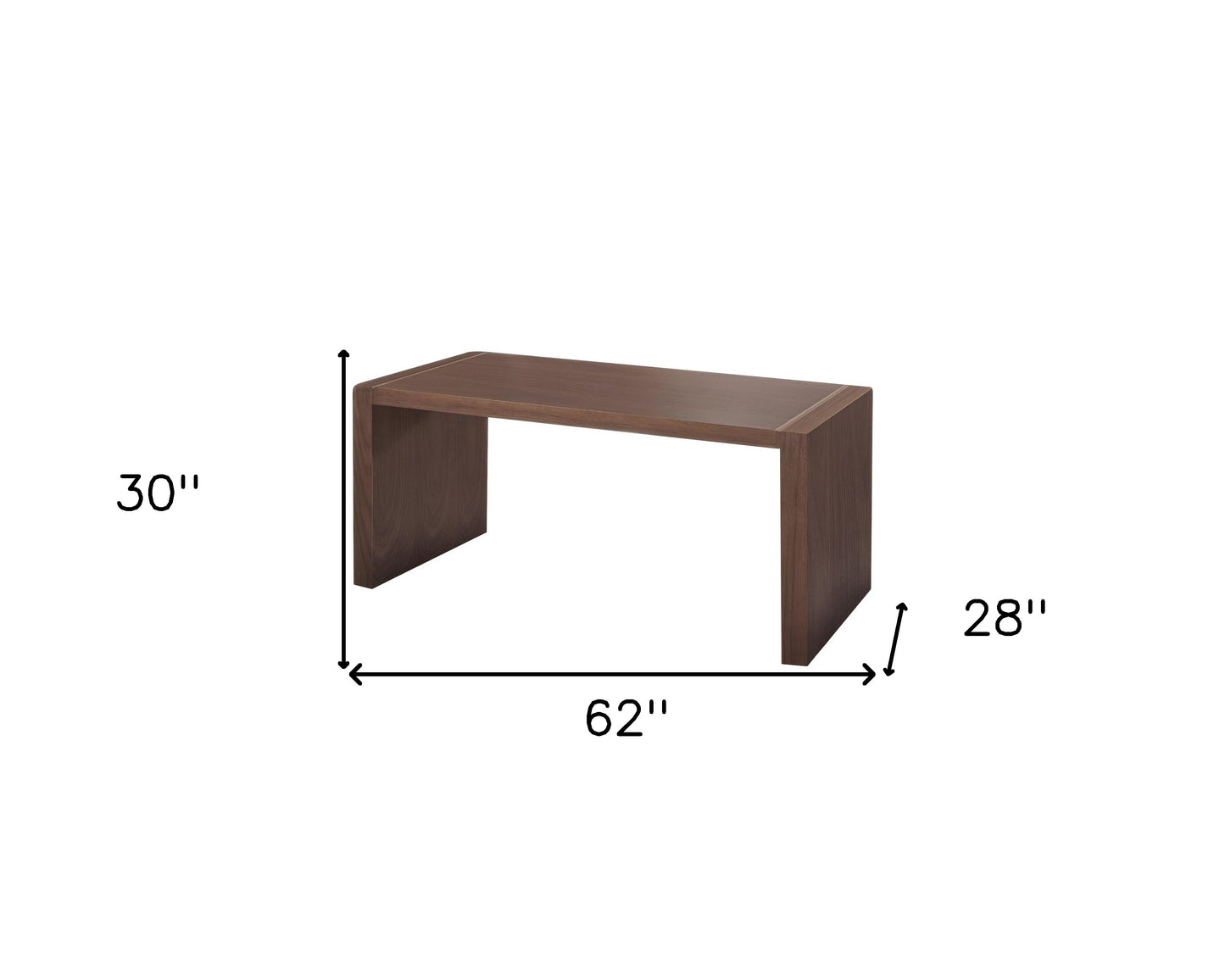 62" Brown Wood Computer Desk