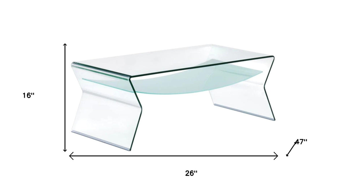 26" Clear Glass Coffee Table