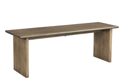 55" Brown Solid Wood Dining Bench