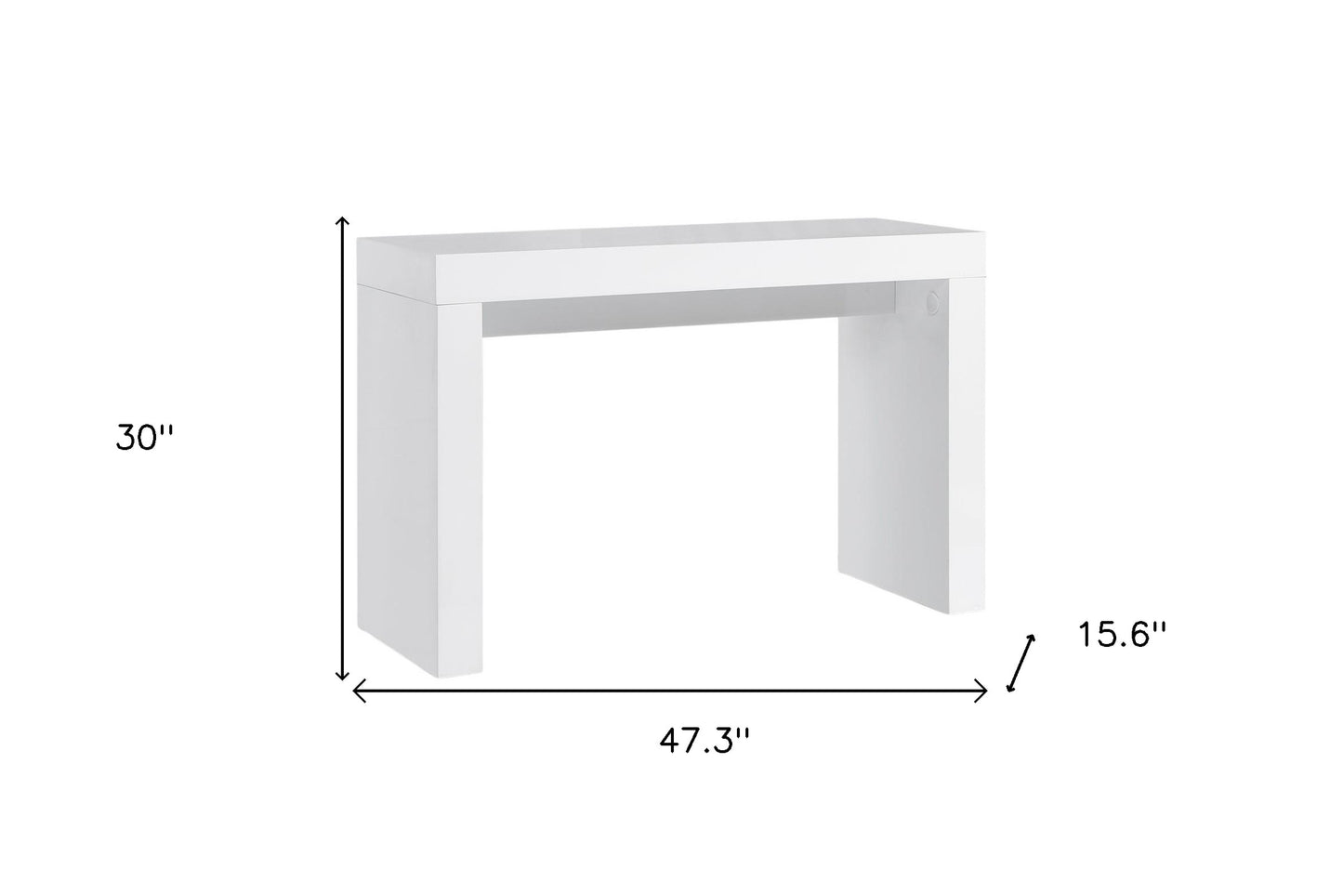 47" White Wood Block Console Table