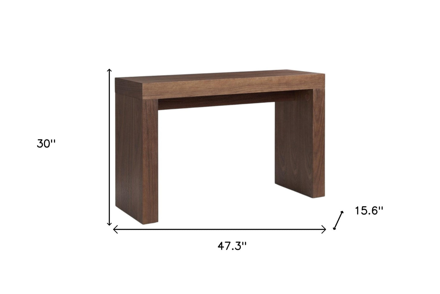 47" Brown Wood Block Console Table