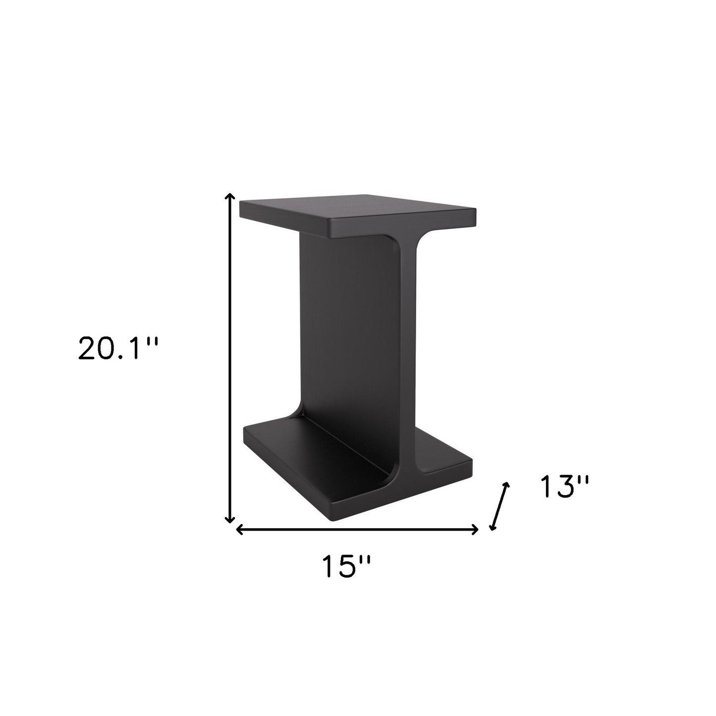 20" Black Solid Wood Pedestal End Table