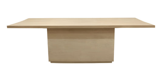 96" Natural and Brown Solid Wood Pedestal Base Dining Table