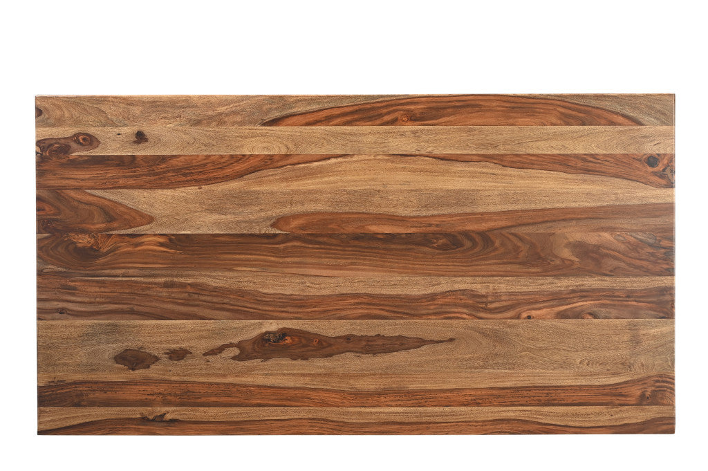 75" Brown Wood Pedestal Base Dining Table