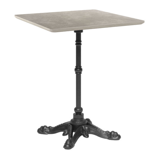 24" Gray and Black Wood And Aluminum Pedestal Base Square Dining Table