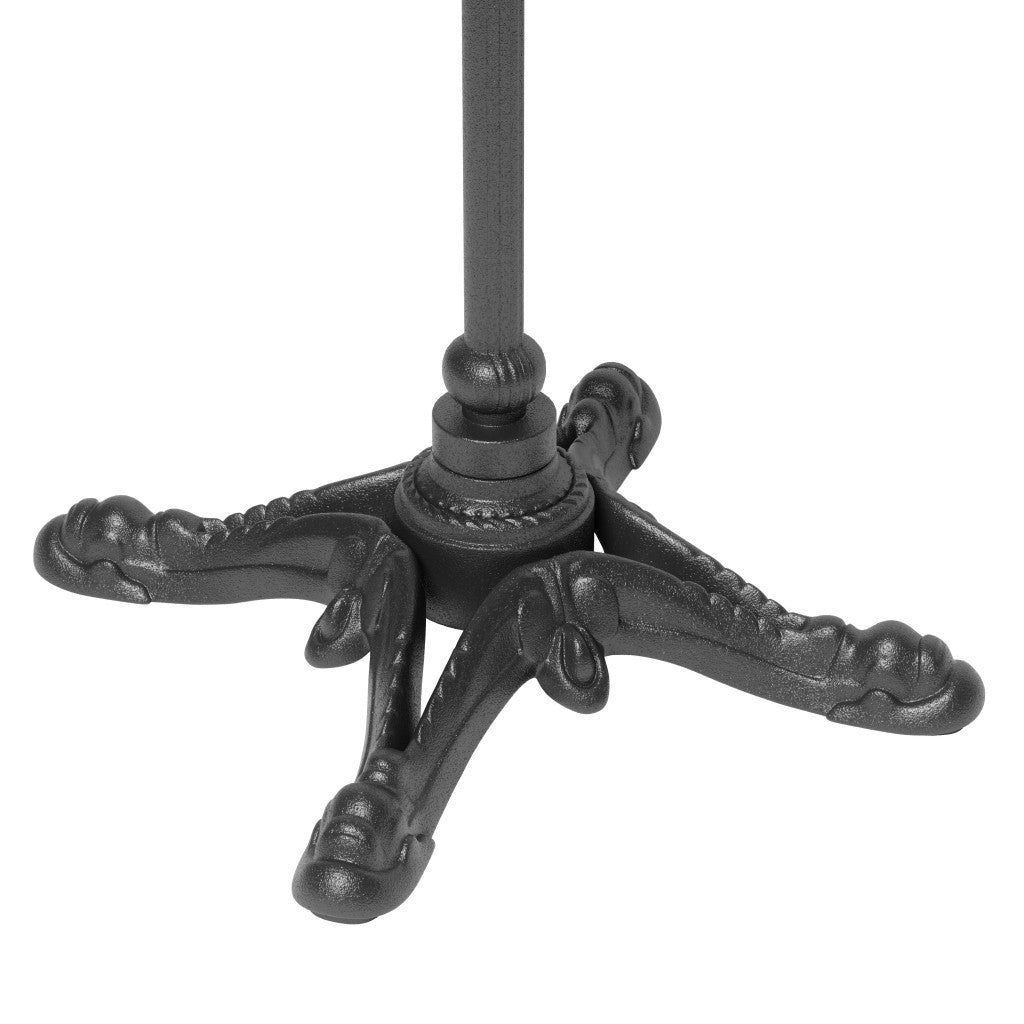 24" Gray and Black Wood And Aluminum Pedestal Base Square Dining Table