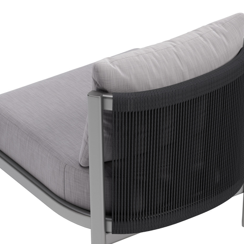 28" Gray And Black Fabric Side Chair
