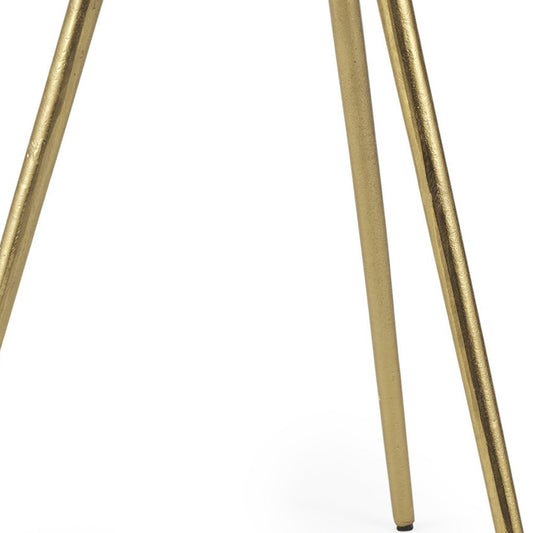 18" White and Gold Stone and Metal