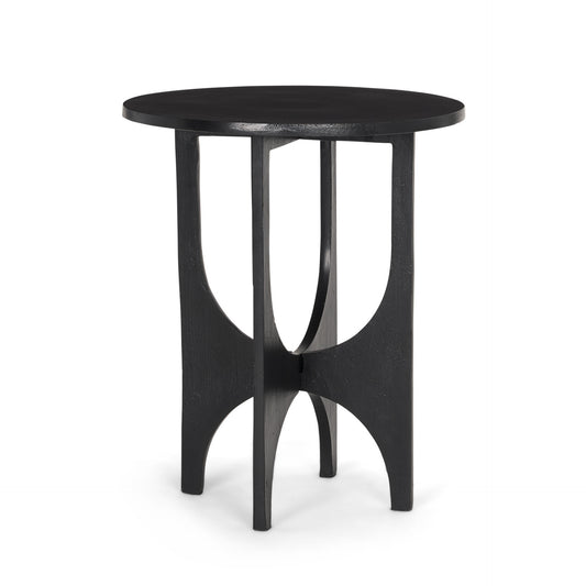 18" Black Iron and Metal Tray Table