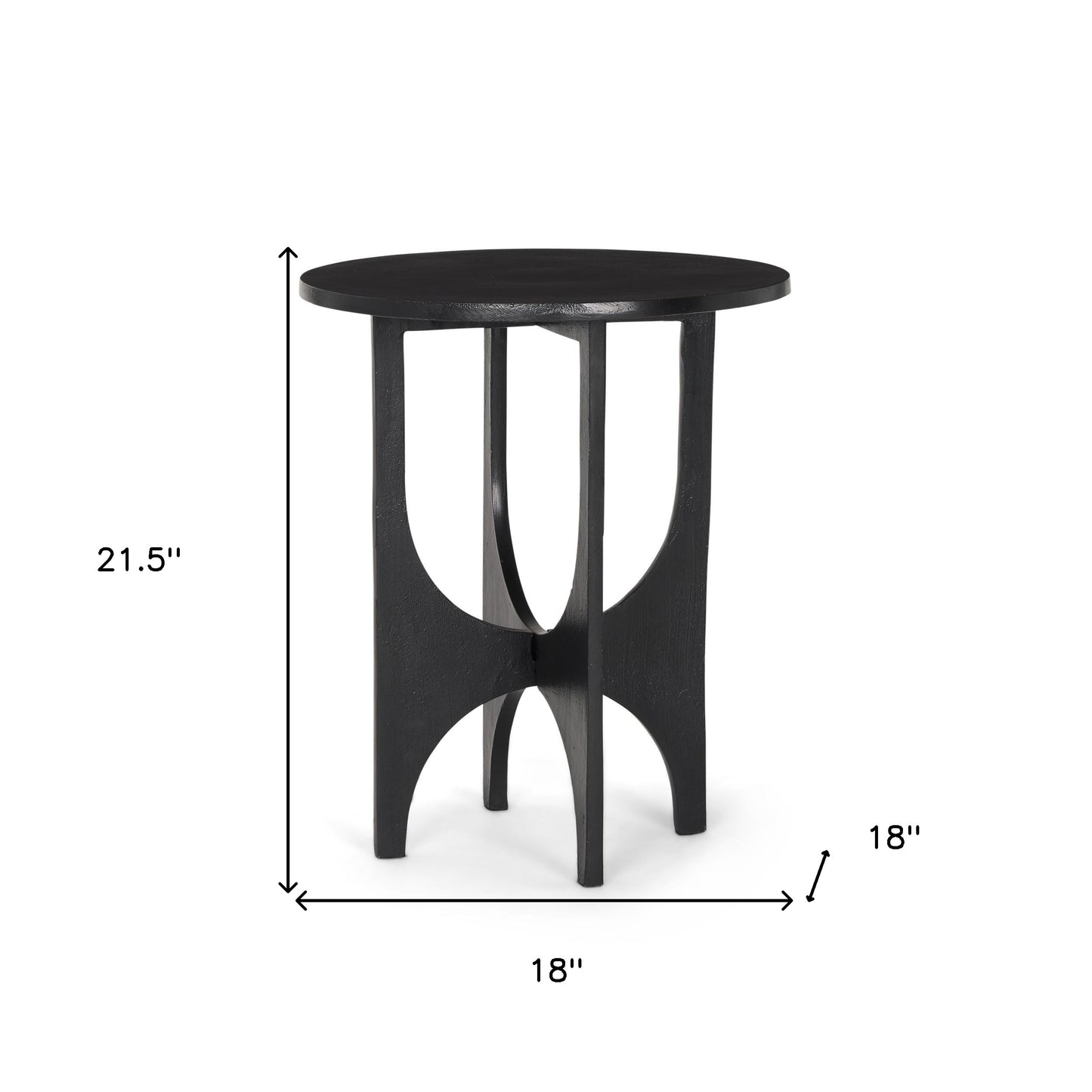 18" Black Iron and Metal Tray Table