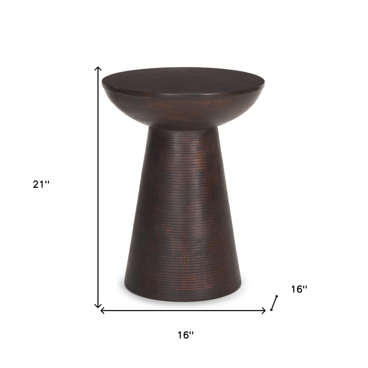 16" Redwood and Brown Solid Wood and Wood