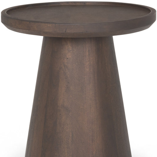 19" Brown Solid Wood and Wood