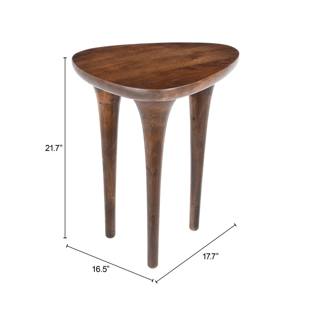 22" Brown Wood Pedestal End Table
