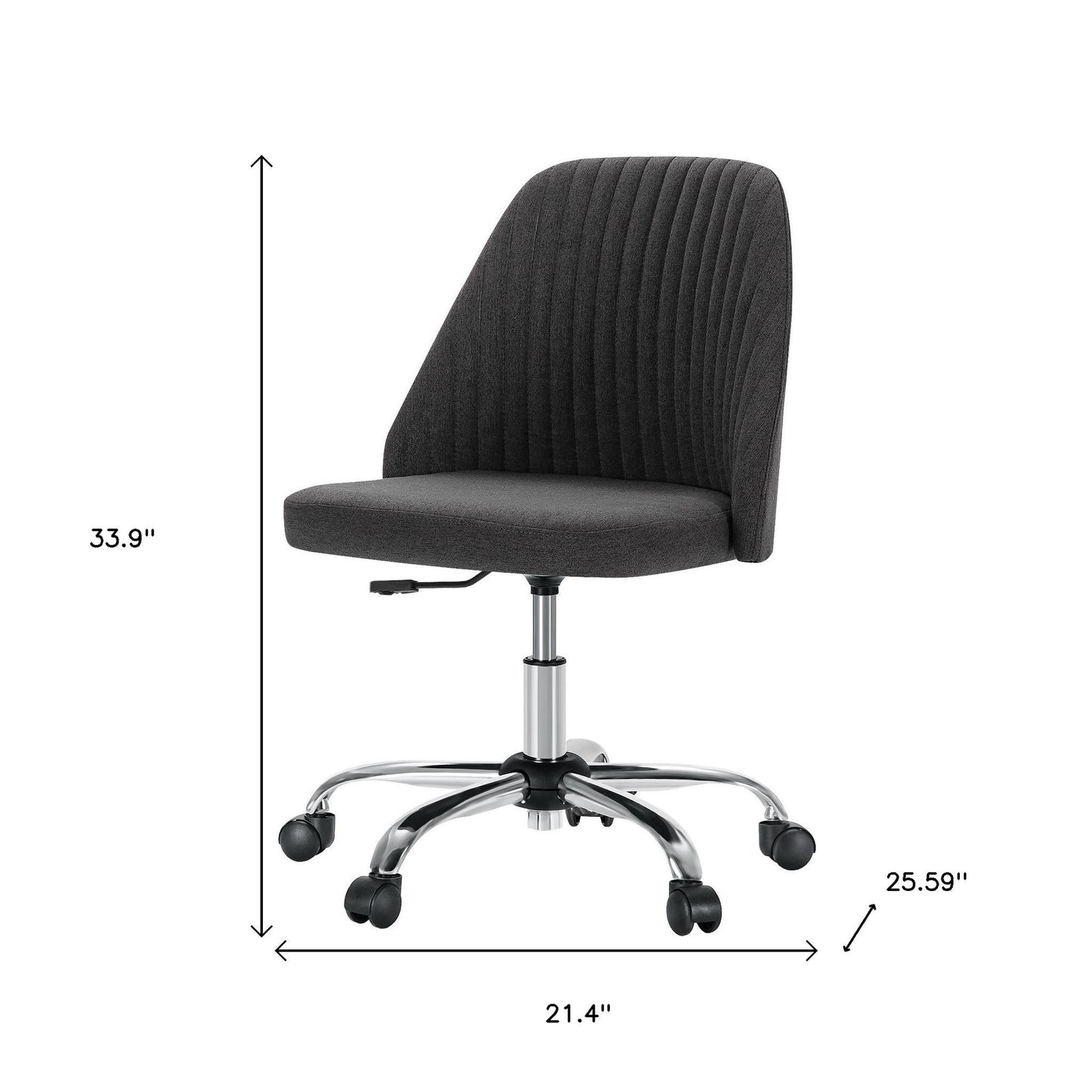 21" Silver Tufted Swivel Lounge Chair