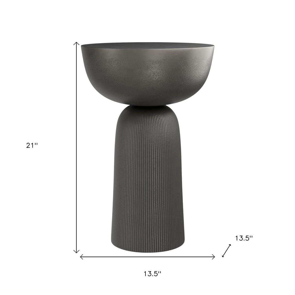 21" Black Aluminum Round End Table
