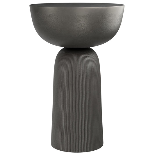 21" Black Aluminum Round End Table