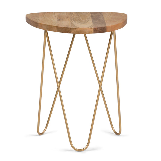 21" Gold Metal Round End Table