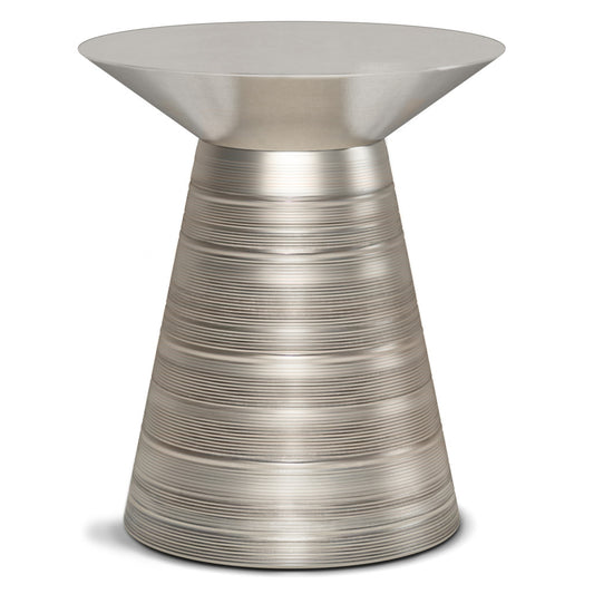 20" Silver Metal Round End Table
