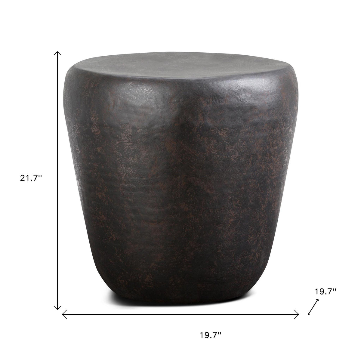 22" Bronze Metal Round End Table